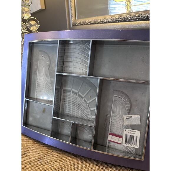 Collage Multi Picture Frame Inhabit Contours 8 Pictures 13 1/2" x 10 1/2" Purple - Picture 2 of 2
